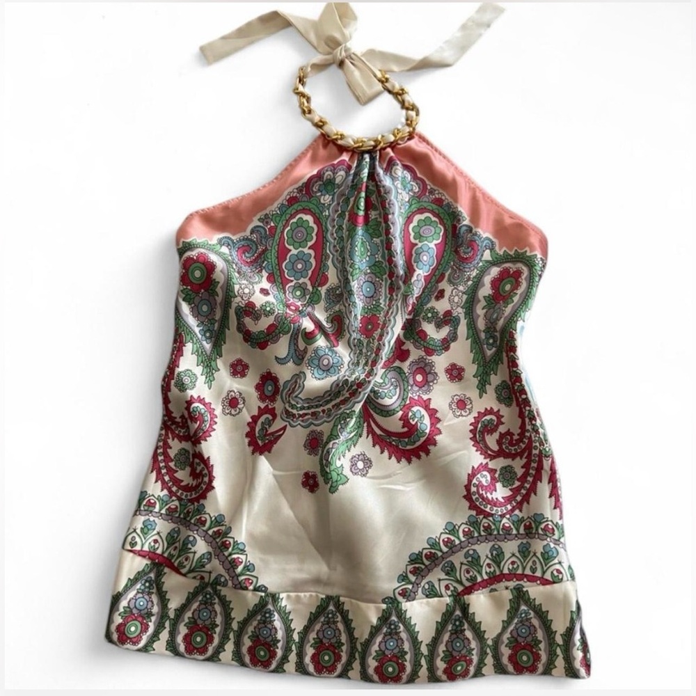 Vintage Guess Jeans halter top with chain tie coquette